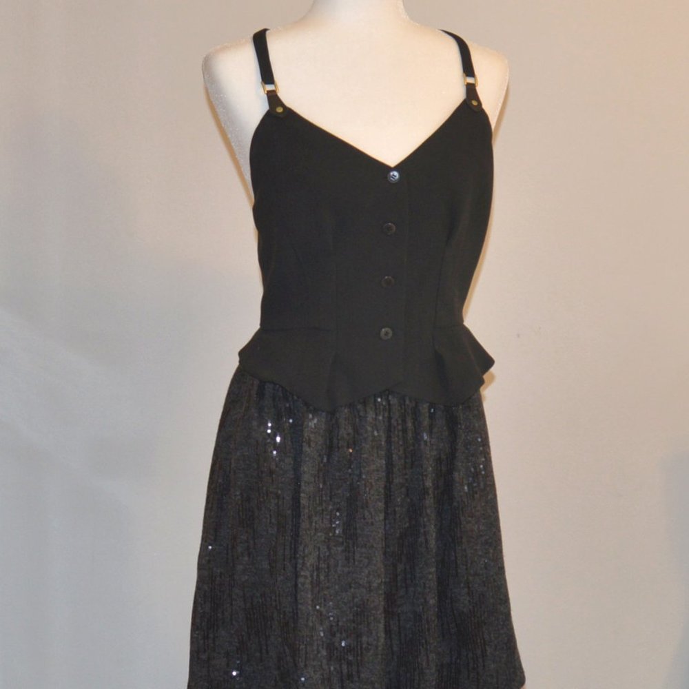 Rachel Roy Black Suspender Vest Dress - Picture 1 of 9